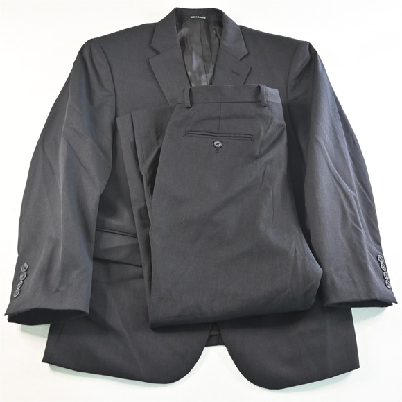 Pronto Uomo 42S 34x26 Gray Platinum 100% Wool Mens Jacket‎ Pants Suit